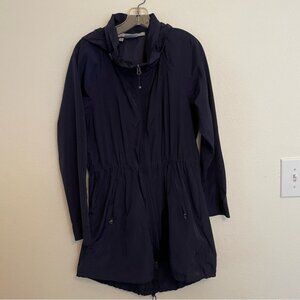 Athleta Women’s Hoided Rain Jacket/Windbreaker Size M Navy